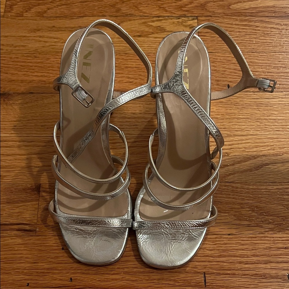 Elegant Silver Strappy Heels